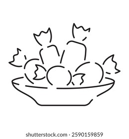 Traditional Norooz holiday, Nawrouz line icon, Newroz sign, Novruz Azerbaijan, Nowrouz Iranian or Persian New Year, Nawrouz Kazakhstan or Nauryz, Nooruz Turkmenistan Nowruz and Navruz, Nevruz