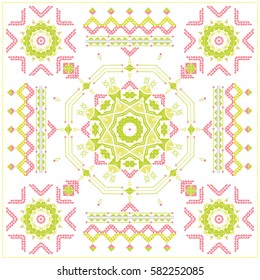 Traditional north american indian carpet. Vintage Boho style. Variation of western decoration. Gypsy, indian, african motifs. Ethnic pattern, tribal ornament. Print for fashion, textile, paper.