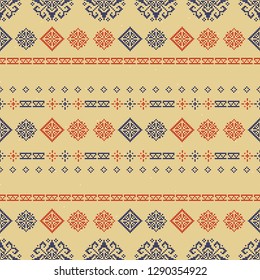 Traditional Norway Style Seamless Knitting Pattern. Abstract ethnic Background. Knitted Sweater Design. Scandinavian ornament