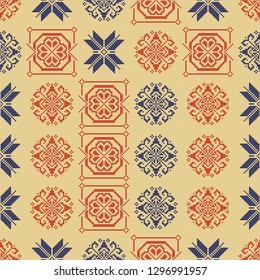 Traditional Norway Style Seamless Knitting Pattern. Abstract ethnic Background. Knitted Sweater Design. Scandinavian ornament