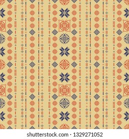 Traditional Norway Style Seamless Knitting Pattern. Abstract ethnic Background. Knitted Sweater Design. Scandinavian ornament