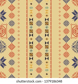 Traditional Norway Style Seamless Knitting Pattern. Knitted Sweater Design. Scandinavian ornament