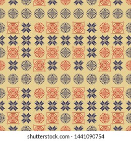 Traditional Norway Style Seamless Knitting Pattern. Abstract ethnic Background. Knitted Sweater Design. Scandinavian ornament