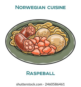 A traditional Norwegian dish consisting of potato dumplings served with melted butter, sugar, and cinnamon.