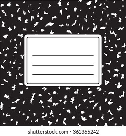 Traditional notebook cover template vector illustration. Background texture is tileable and seamless.