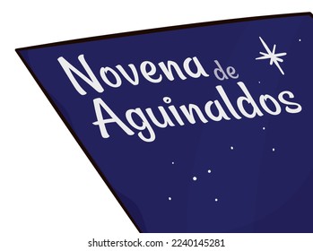 Traditional 'Novena de Aguinaldos' (written in Spanish) book with starry sky and Star of Bethlehem.