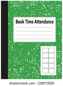 Traditional office notebook of working hours. Vector illustration.