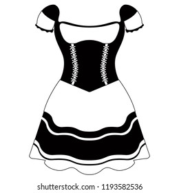 Traditional oktoberfest dress icon for women. Vector illustration design