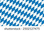 Traditional Oktoberfest print ornament. Rhombus blue and white background. Bavarian flag. Vector background