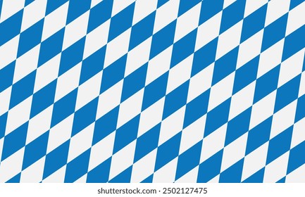 Traditioneller Oktoberfest-Print-Ornament. Rhombusblauer und weißer Hintergrund. Bayerische Flagge. Vektorhintergrund