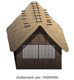 Traditional old oriental house vector illustration
