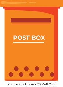 Traditional Old Post Box Vector Design, Vintage red mail Post box illustration,