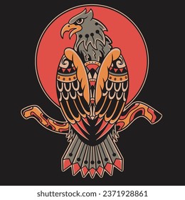 traditional old school tattoo eagle illustration