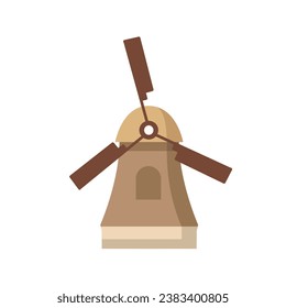 Traditional old windmill building illustration, famous landmark International country landmark vector