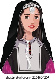 Traditional Omani Girl - Arab Girl-Girl-character Vector