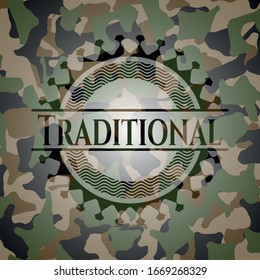 Traditional on camouflaged pattern. Vector Illustration. Detailed.
