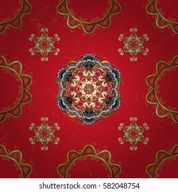 Traditional orient ornament. Classic vector golden. On red background with golden elements. Classic vintage background.
