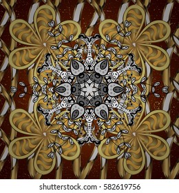 Traditional orient ornament. Classic vector golden pattern. On red background with golden elements. Classic vintage background.
