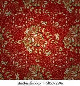 Traditional orient ornament. Classic vector golden pattern. Pattern on red background with golden elements. Classic vintage background.