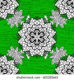 Traditional orient ornament. Classic vector white pattern. Pattern on green background with white elements. Classic vintage background. Vector illustration.