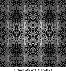 Traditional orient ornament. Classic vintage background. Classic vector dim seamless pattern. Seamless pattern on gray background with dim elements.