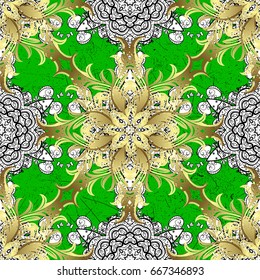 Traditional orient ornament. Classic vintage background. Classic vector green and white and white pattern.