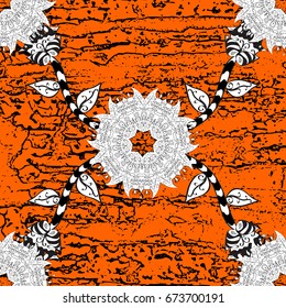 Traditional orient ornament. Classic vintage background. Classic vector orange and white and white pattern.