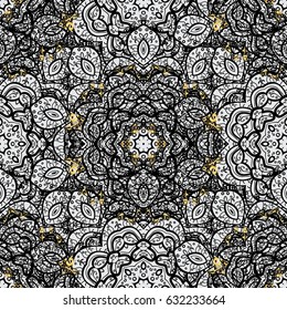 Traditional orient ornament. Dim pattern on gray background with dim elements. Classic vintage background. Seamless classic vector dim pattern.