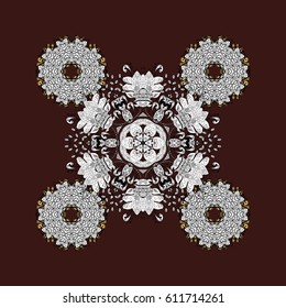 Traditional orient ornament. On brown and white background with white elements. Classic vector pattern. Vector illustration. Classic vintage background.