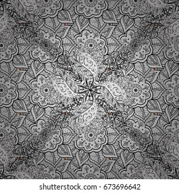 Traditional orient ornament. Pattern on orange and white background with white elements. Classic vintage background. Classic vector white pattern.
