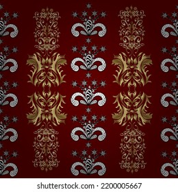Traditional orient ornament. Seamless classic vector red, black and white and golden pattern. Classic vintage background.