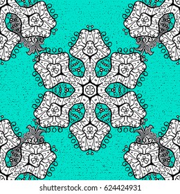 Traditional orient ornament. White pattern on blue background with white elements. Classic vintage background. Classic vector white pattern.