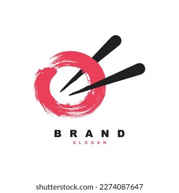 Traditional oriental Asian sushi chopstick logo for your brand or business