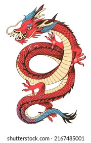 Traditional Oriental Chinese flying dragon
