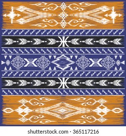 Traditional oriental decor in kilim style, modern variation of the eastern pattern, adaptation for the decoration of silk scarf. Vintage, boho chic. Gypsy, indian, nomad and african motifs. 