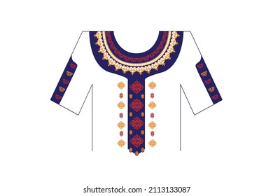Patrón geométrico étnico tradicional oriental, bordado de collares florales de las mujeres de moda. Antecedentes, papel pintado, ropa y envoltura.