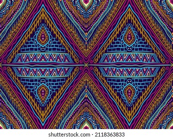 patrón tradicional oriental étnico geométrico Fondo Diseño Alfombra Papel de escritorio Ropa envolver vectores Ilustración estilo bordado