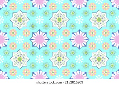 traditional oriental ethnic geometric pattern design for background carpet wallpaper clothing wrap batik fabric embroidery style vector illustration flower