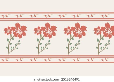 étnica oriental tradicional com ornamento de ouro vermelho, design de ilustração para tecido, seda, papel de parede, impressão