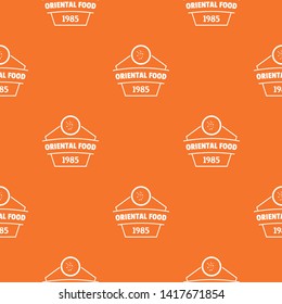 Traditional oriental food pattern vector orange for any web design best