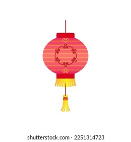 Traditional oriental lampshade vector illustration. Chinese or Japanese street lamp for festivals, holidays, New Year, Chinatown isolated on white background. Celebration, decoration concept