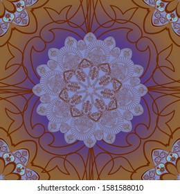 Traditional oriental ornaments in a gradient seamless pattern. Islamic art.