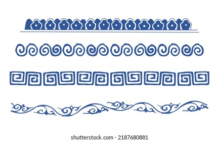 Traditional oriental repetitive ornaments; vector seamless ornament