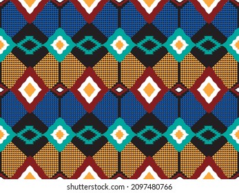 Traditional oriental seamless background design for wallpaper, carpet, clothing, wrap, batik, fabric, pattern vector illustration, embroidery.