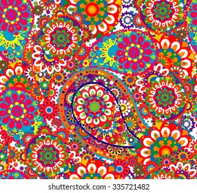 Traditional oriental seamless paisley pattern. Seamless background. Decorative ornament backdrop for fabric, textile, wrapping paper, card, invitation, wallpaper, web design. Children background.