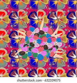 Traditional oriental seamless paisley pattern. Decorative ornament for fabric, textile, wrapping paper. Floral wallpaper in blue and green colors. Vector striped seamless pattern with paisley.