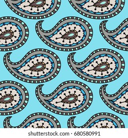 Traditional oriental seamless paisley pattern. Decorative ornament backdrop for fabric, textile, wrapping paper, card,