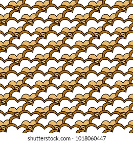 Traditional oriental seamless pattern with ocean waves, foam, splashes. Japanese seamless vector ornaments with traditional motives.