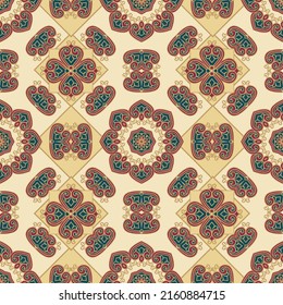 Traditional oriental seamless pattern. turkish ornament ocher Decorative ornament for fabric, textile, wrapping paper.