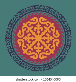 Traditional ornament of Asian nomads: Mongols, Kazakhs, Kirghiz, Bashkirs, Tatars.